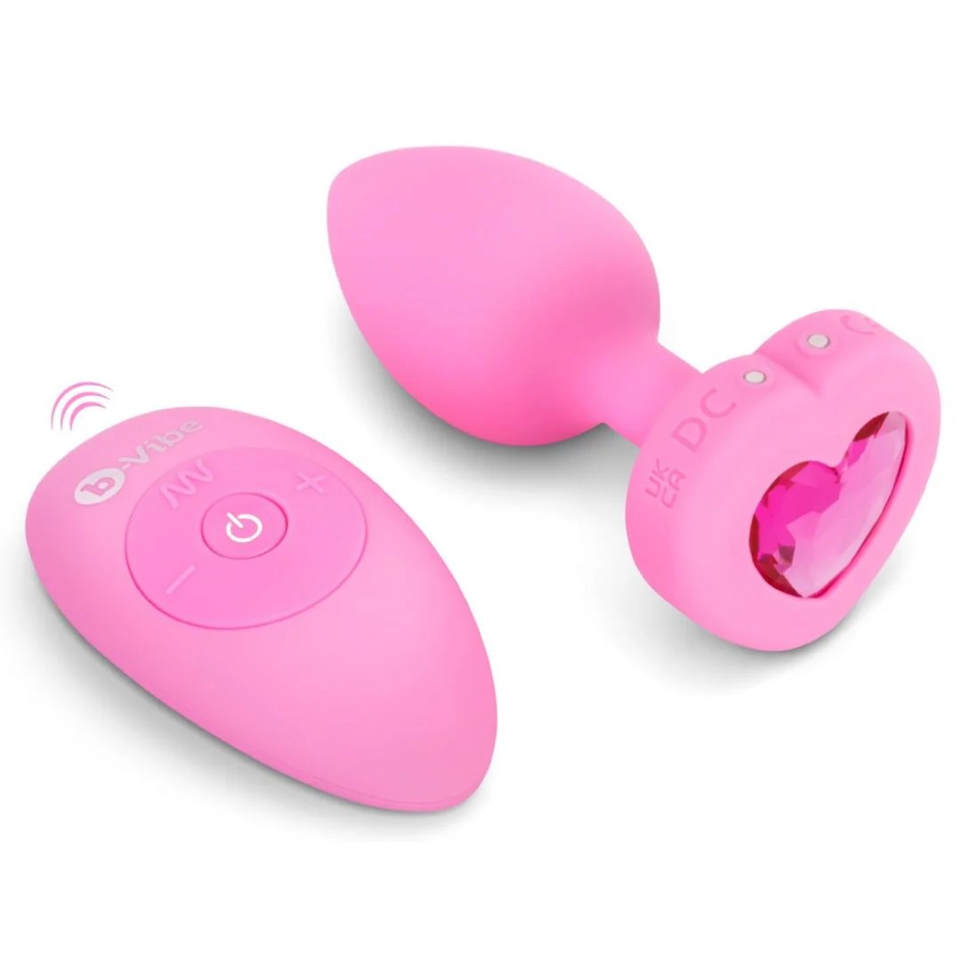 Analvibrator „vibrating heart“ mit Herz-Stopper und Fernbedienung