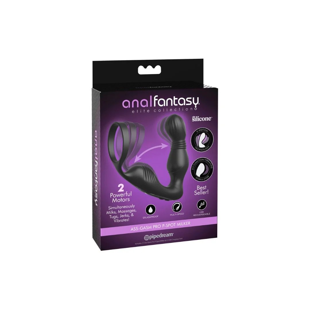 Analvibrator „Ass-Gasm Pro P-Spot Milker“ mit Penisring