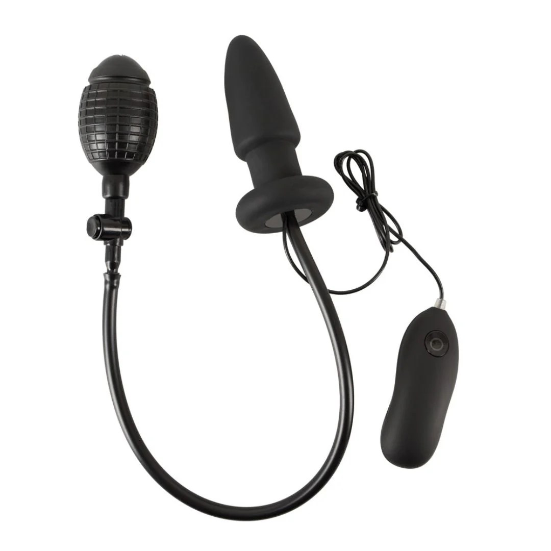 Analplug mit Vibration zum Aufpumpen