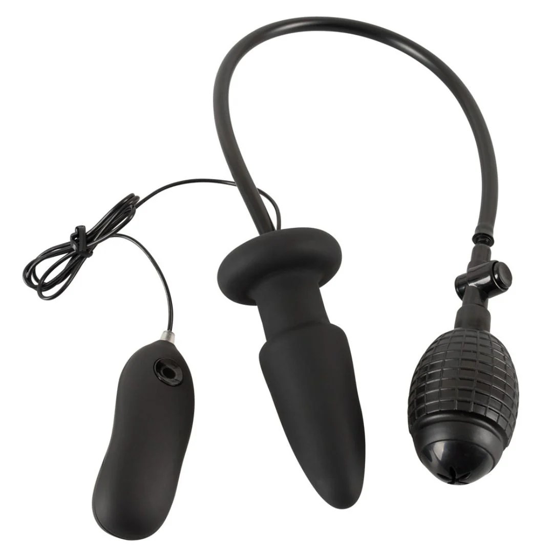 Analplug mit Vibration zum Aufpumpen