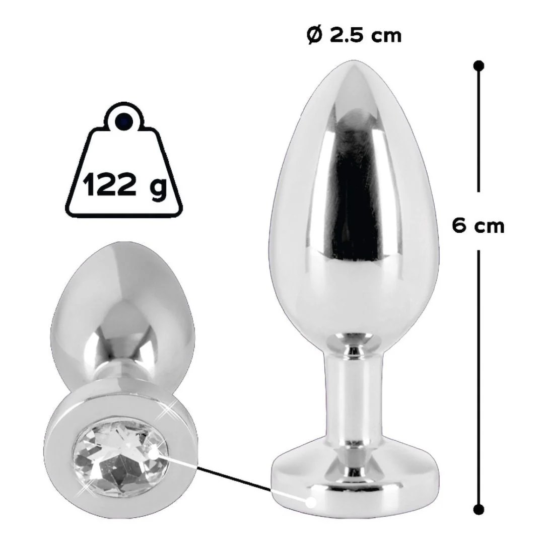 Analplug aus Edelstahl mit Schmuckstein