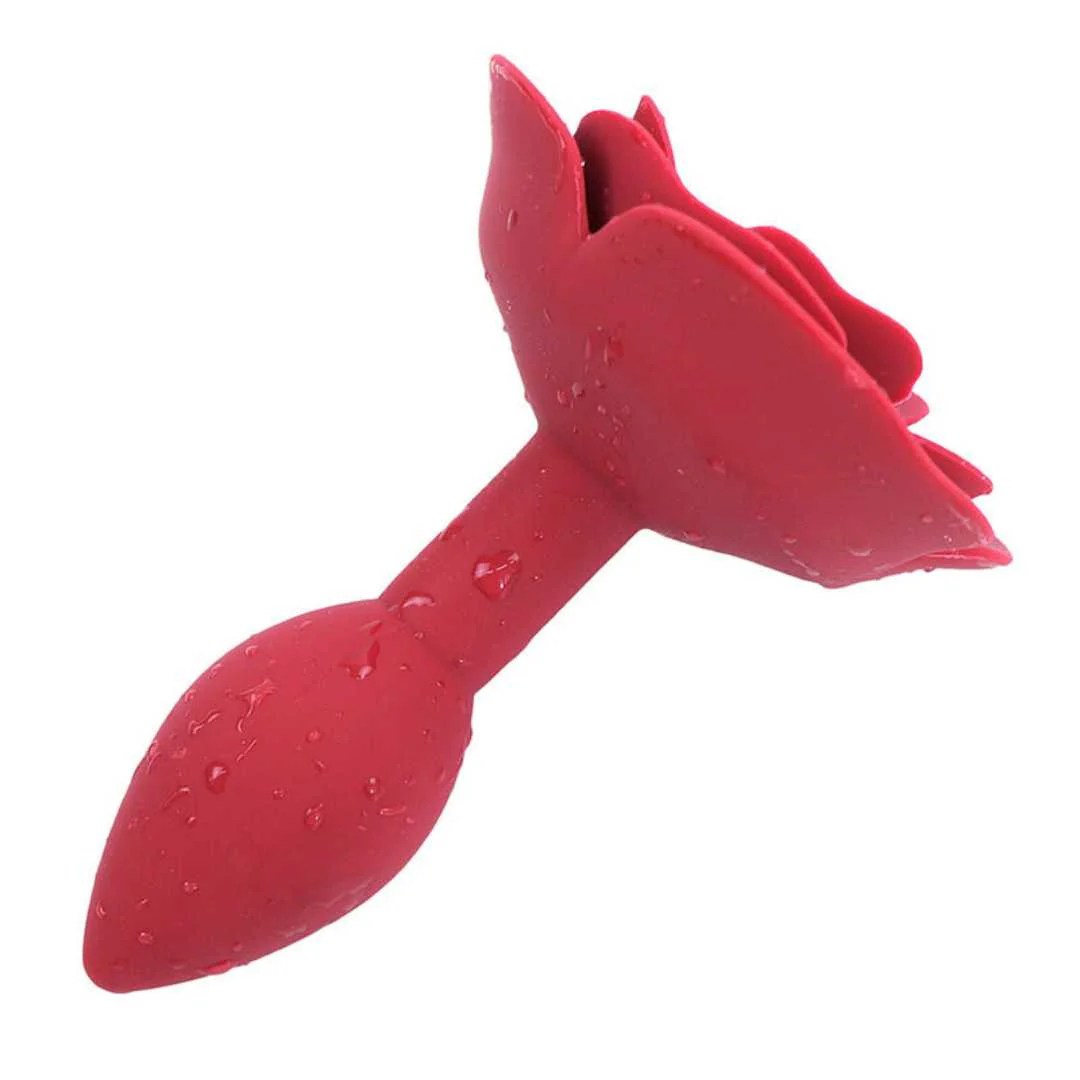 Analplug mit Stopper in Rosenform