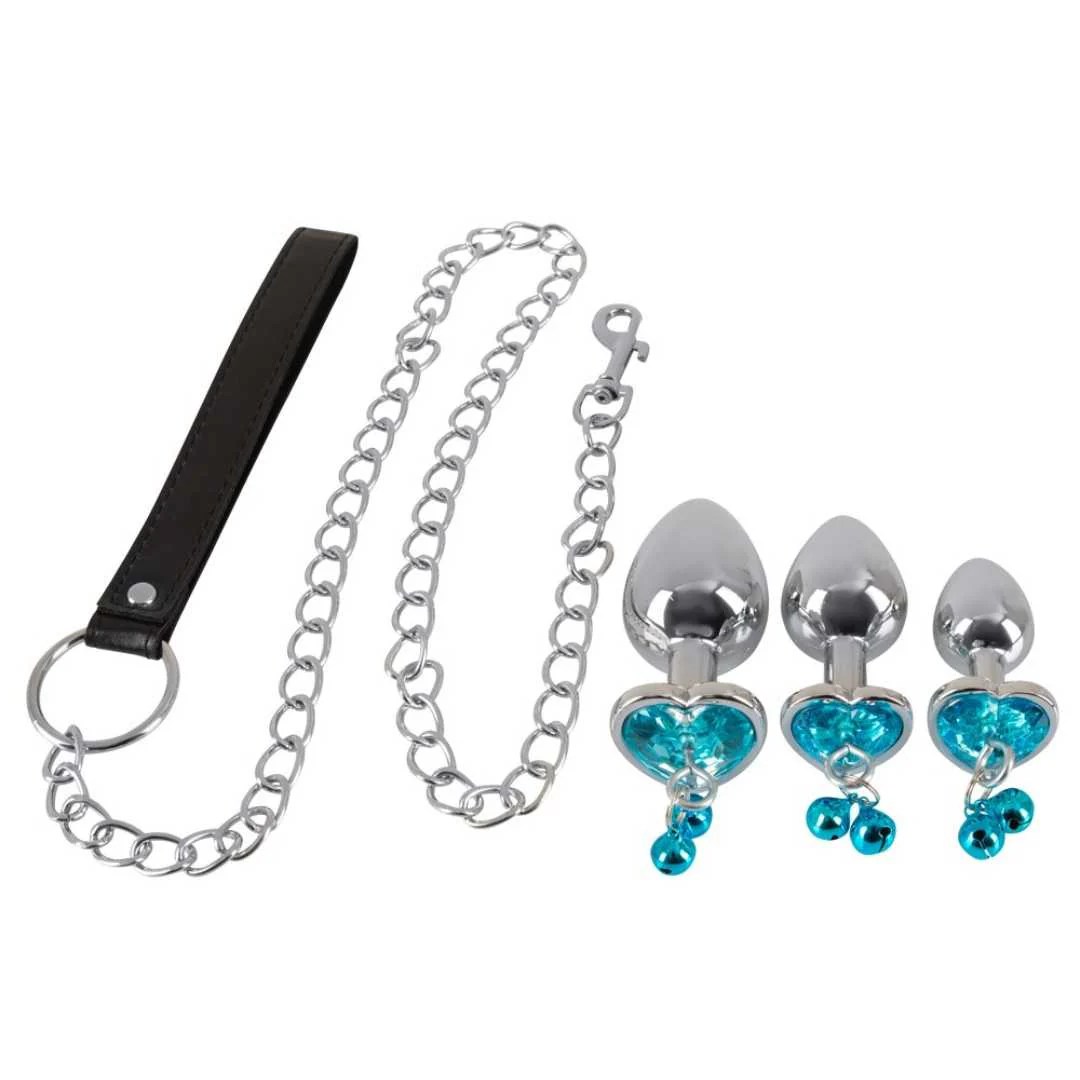 4-teiliges Analplug Set „Butt Plug Set with a Leash“