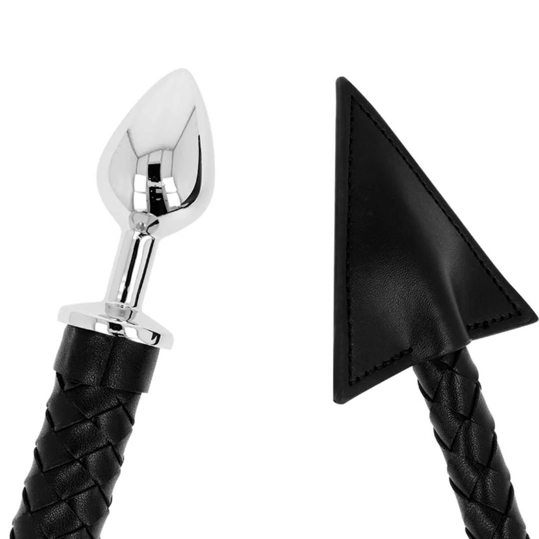 Metall-Analplug mit Kunstleder-Teufelschwanz
