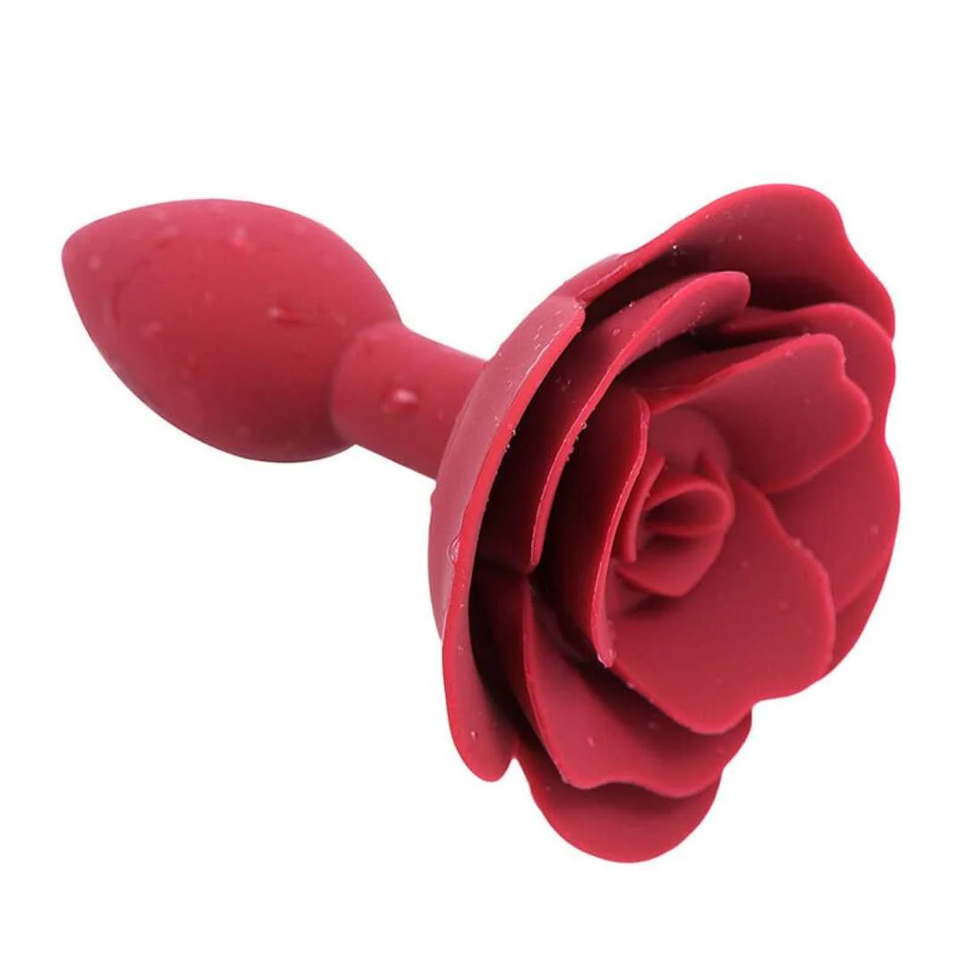 Analplug mit Stopper in Rosenform