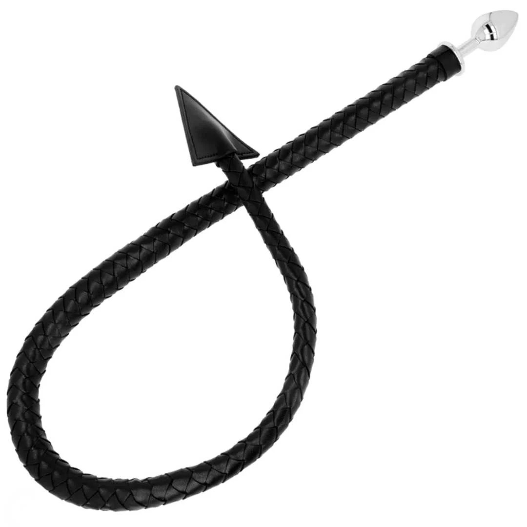 Metall-Analplug mit Kunstleder-Teufelschwanz