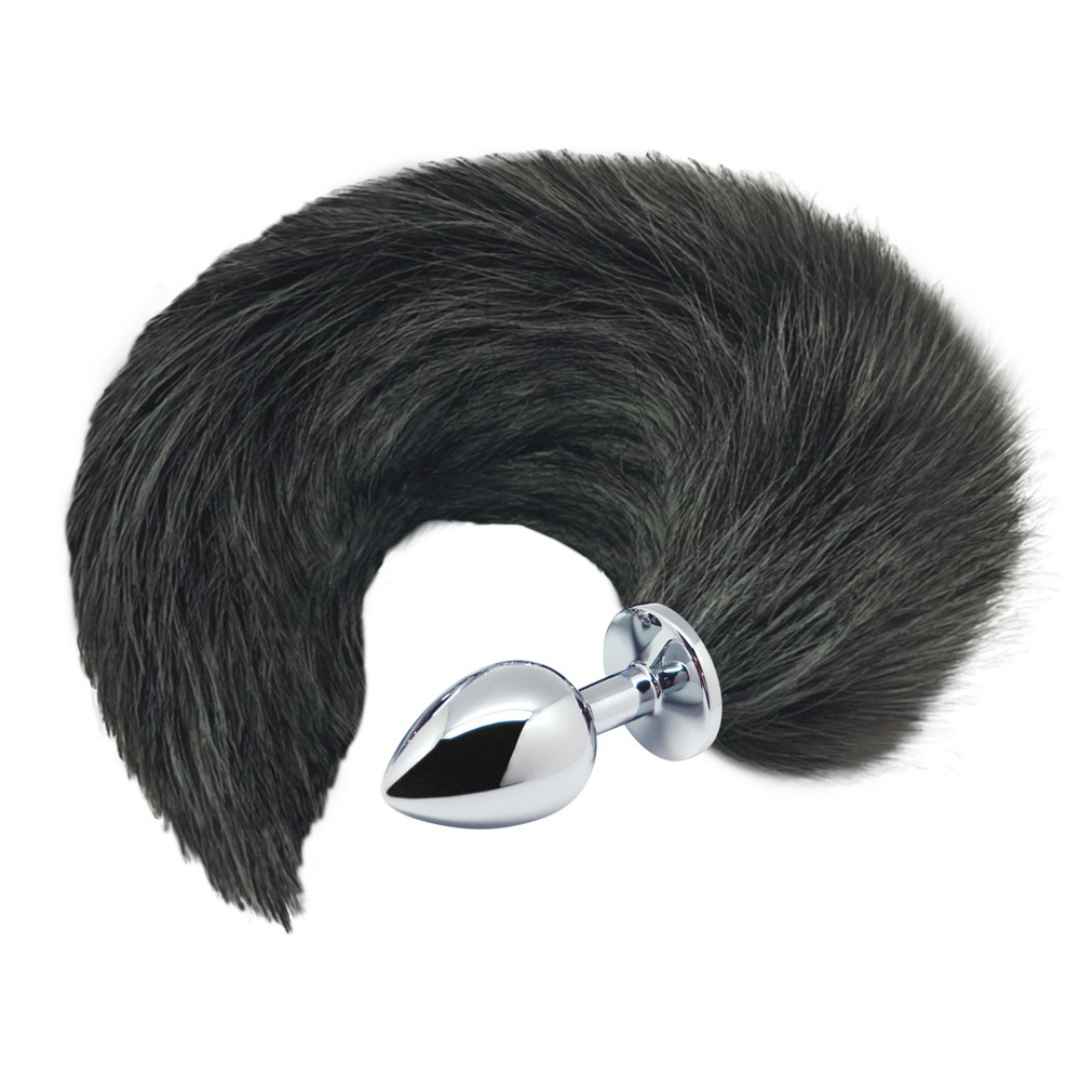 Analplug "Black & White Fox Tail"