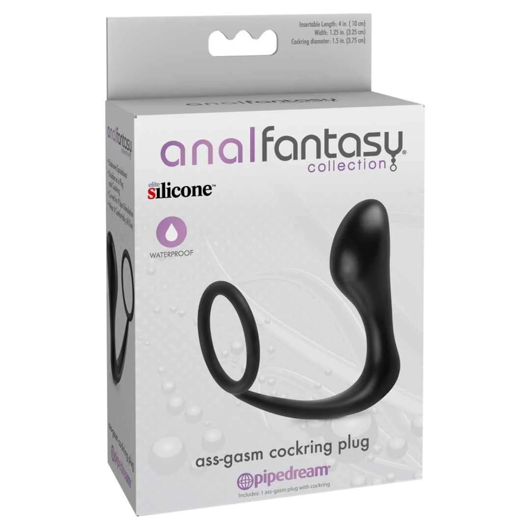 Analplug „Ass-gasm cockring plug“ mit Penisring