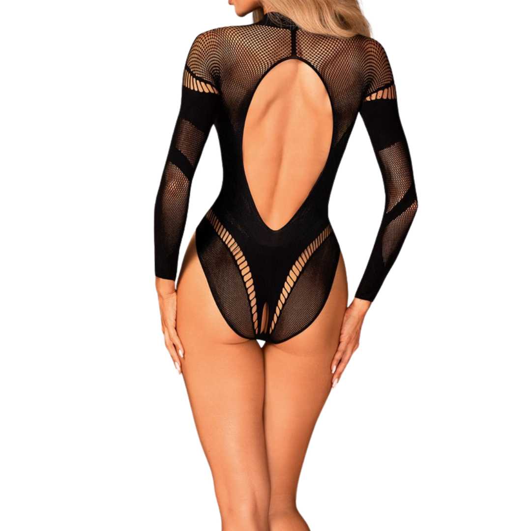 Langarm-Netzbody ouvert mit Cut-Outs