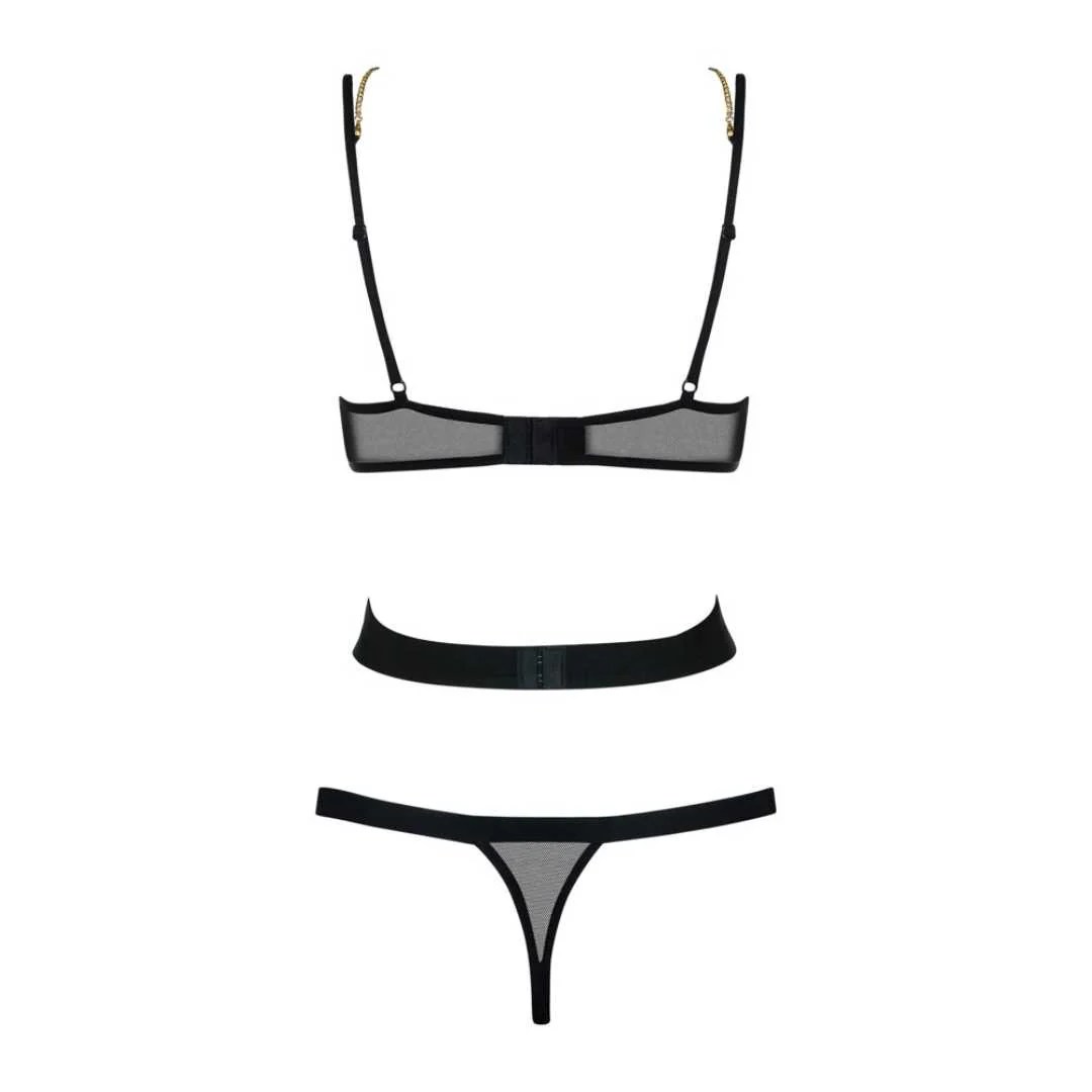 Body mit Riemen und goldfarbenen Ketten