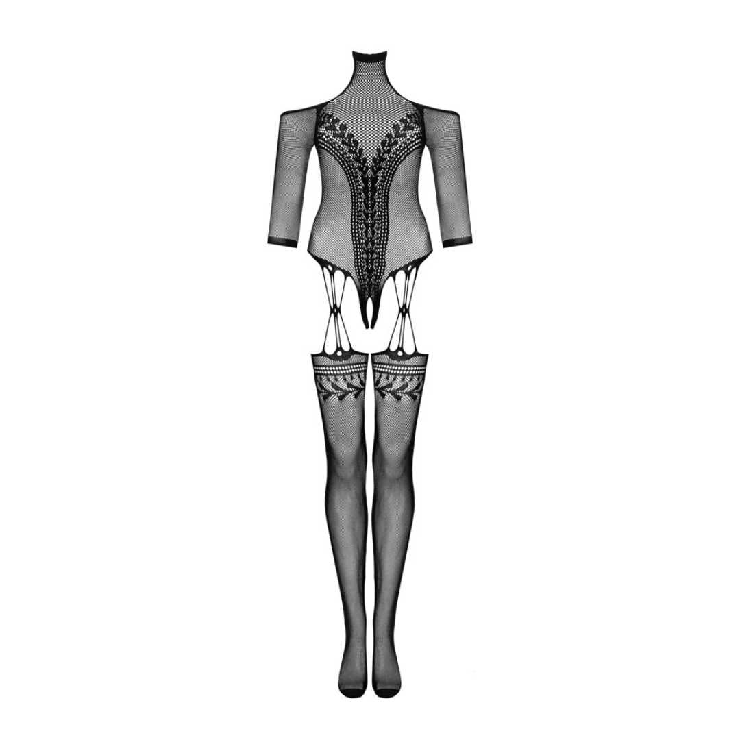 Netz-Bodystocking ouvert mit Halterneck