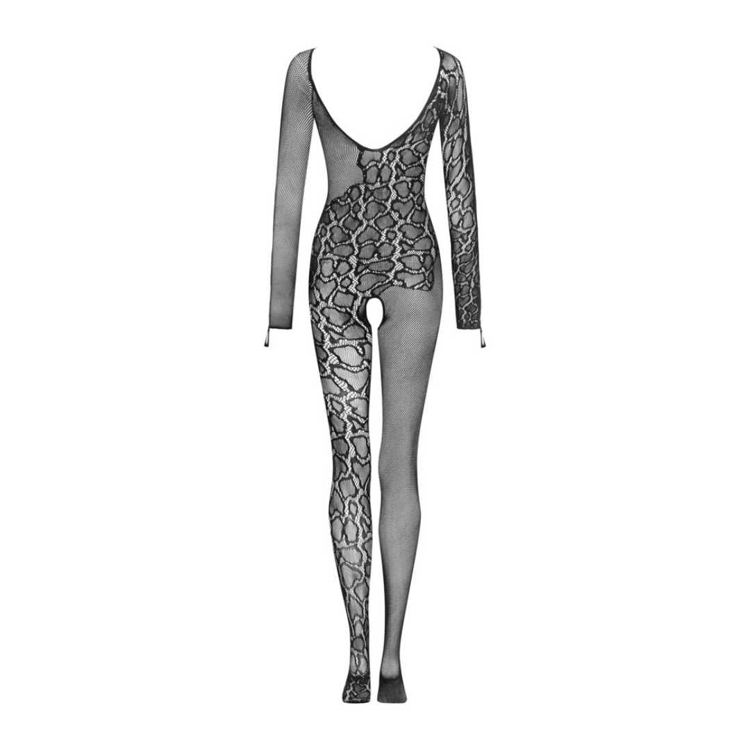 Catsuit ouvert mit Leoparden-Motiv