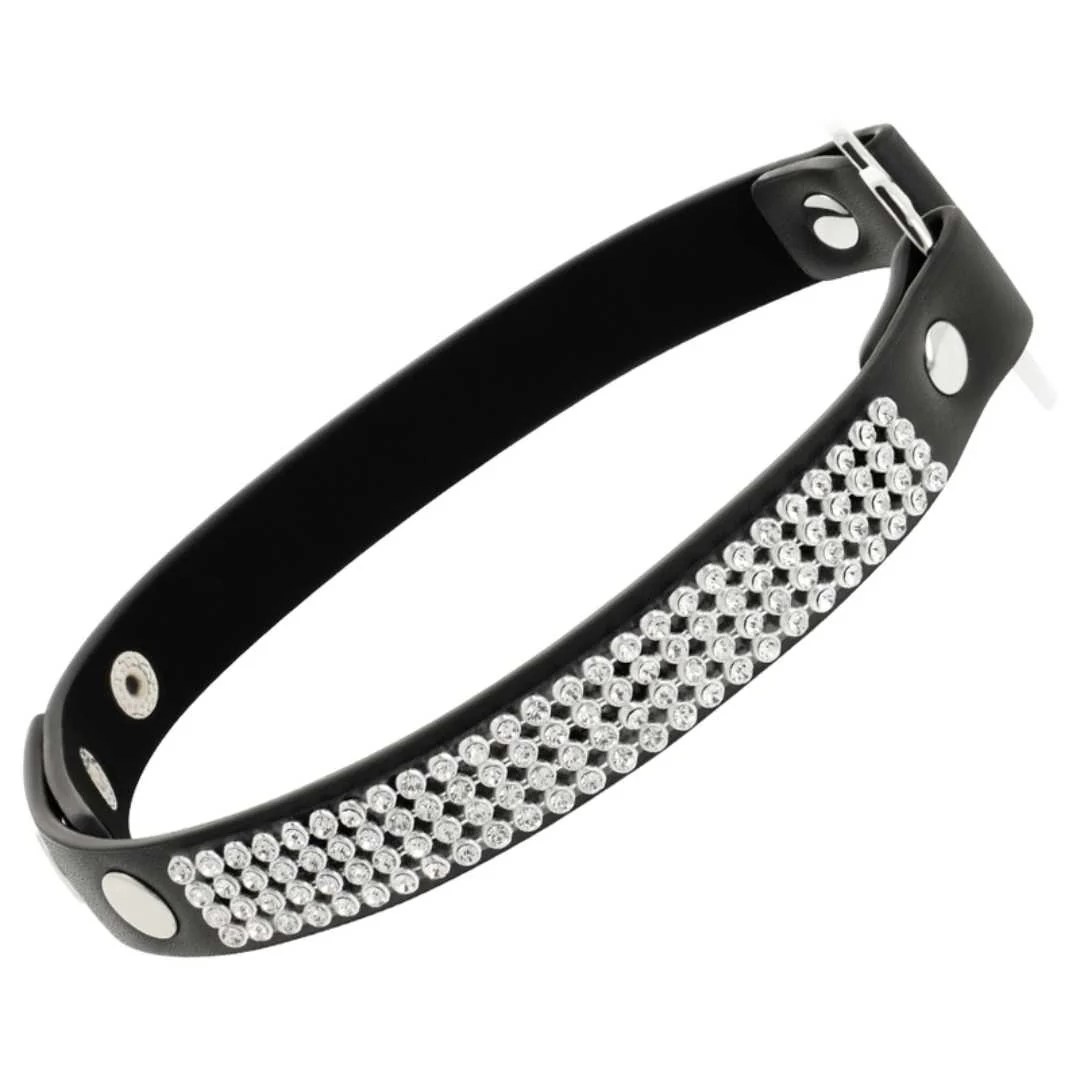 Handgefertigter Choker mit Strasssteinen und Herz