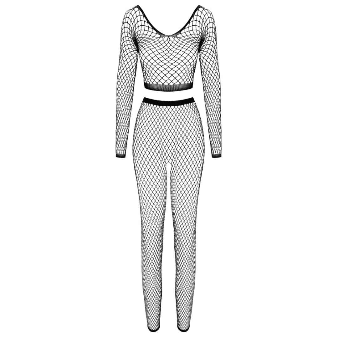 Netz-Zweiteiler mit Top & Leggings