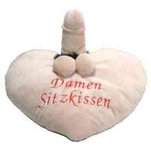 Damen-Sitzkissen aus Plüsch mit Penis u. Hoden Damen-Sitzkissen aus Plüsch mit Penis u. Hoden
