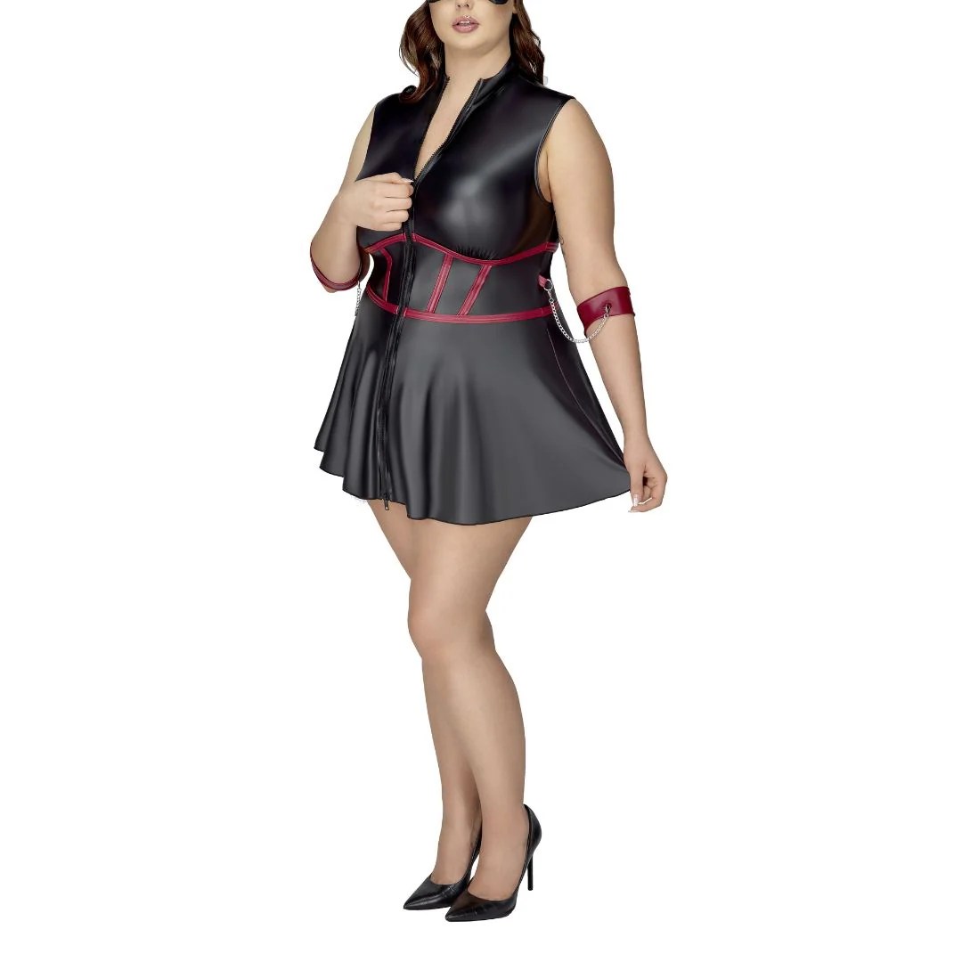 Kleid im Mattlook mit Armfesseln