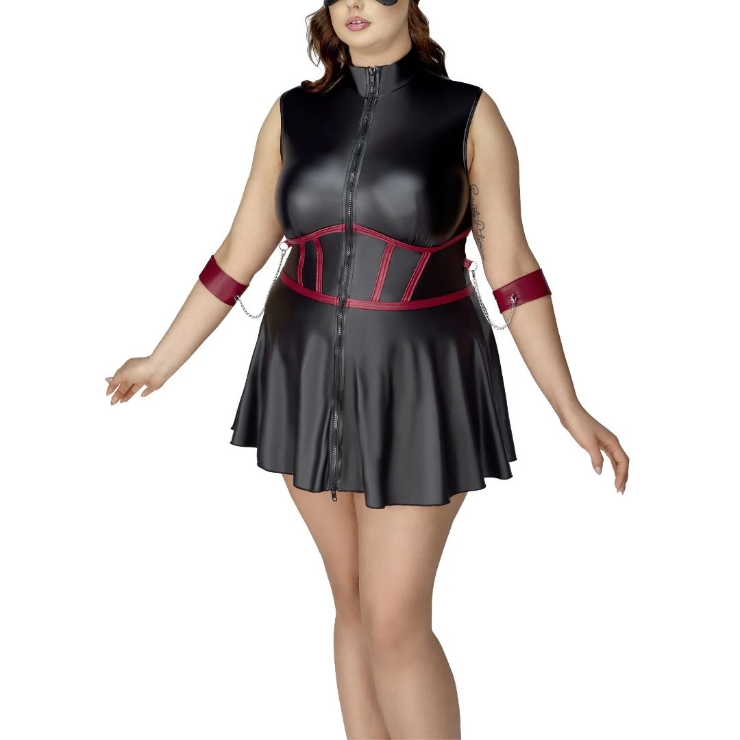 Kleid im Mattlook mit Armfesseln