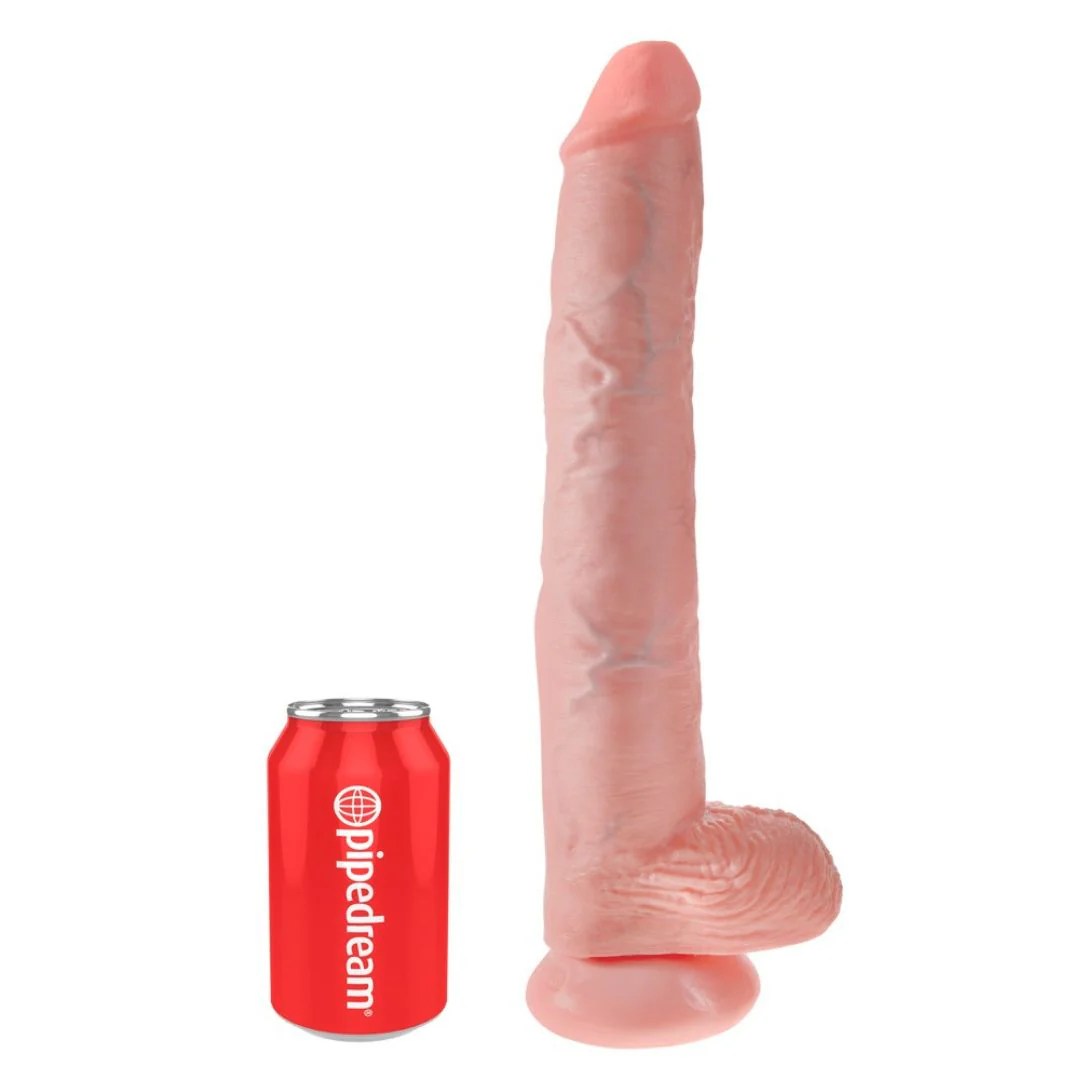XXL Naturdildo 14%27%27 Cock mit Hoden