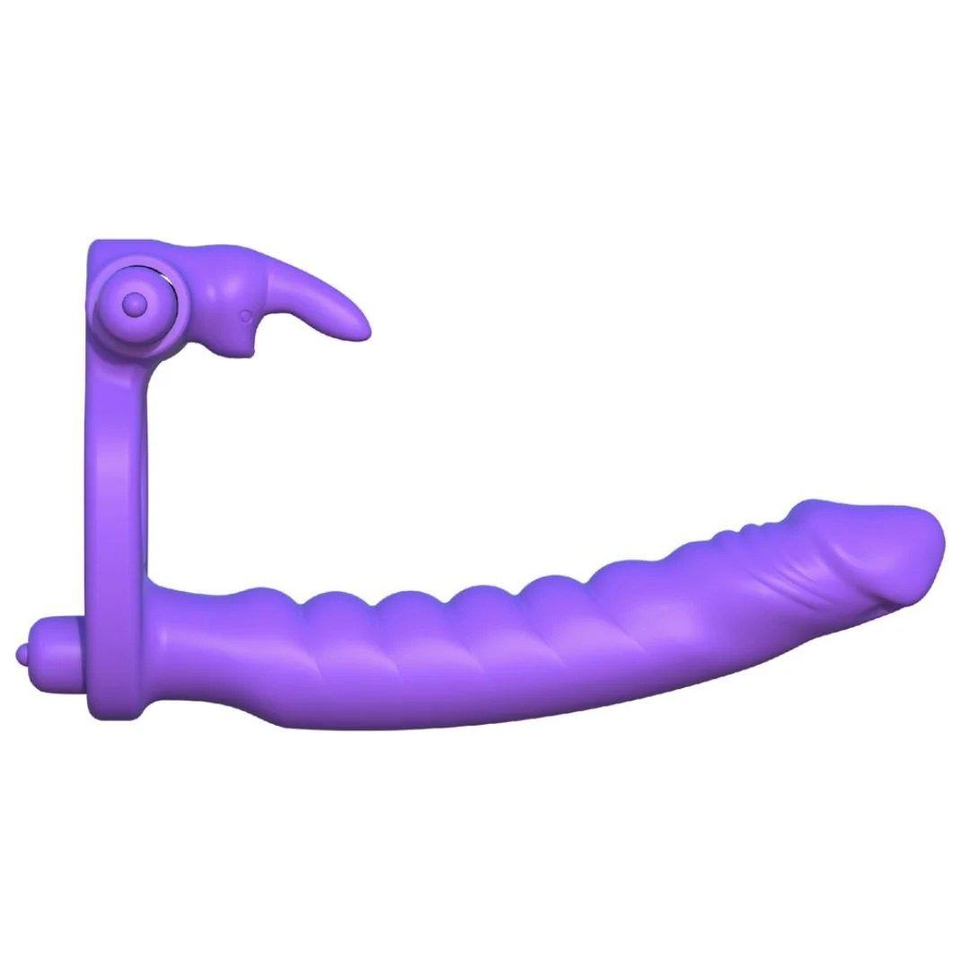 Vibro-Penisring „Silicone Double Penetrator Rabbit“