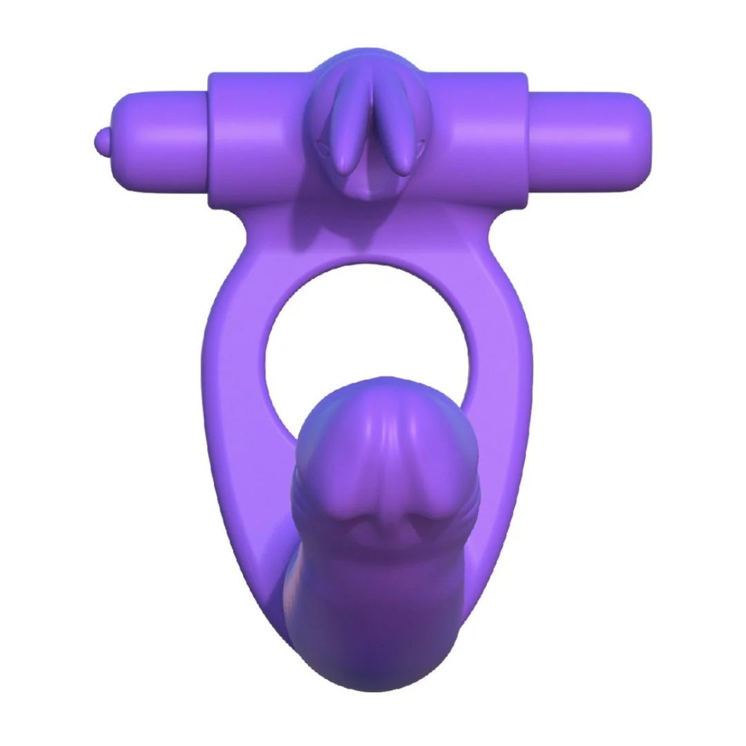 Vibro-Penisring „Silicone Double Penetrator Rabbit“