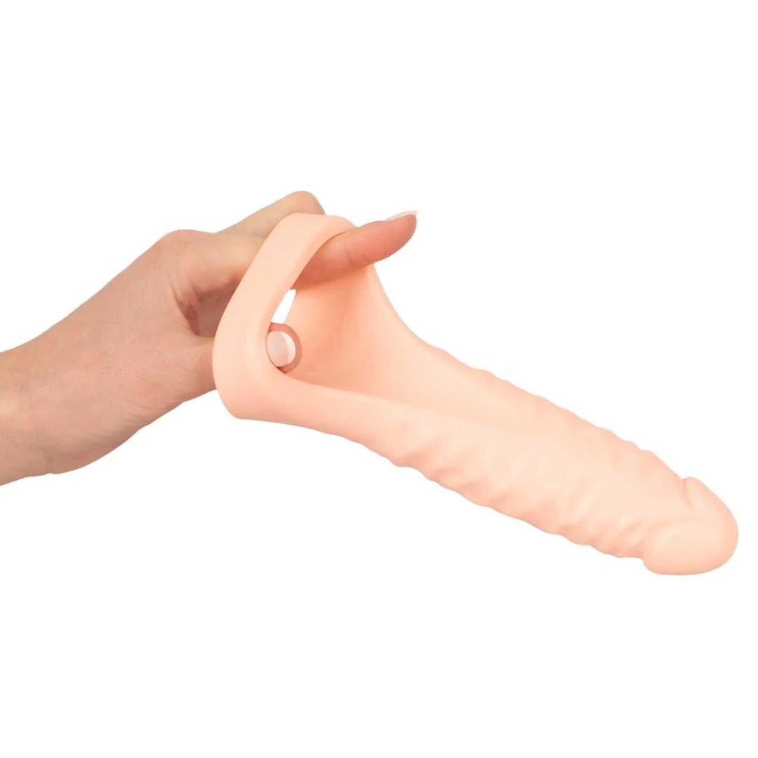 Penis-/Hodenring „Double Fucker“ mit Naturdildo