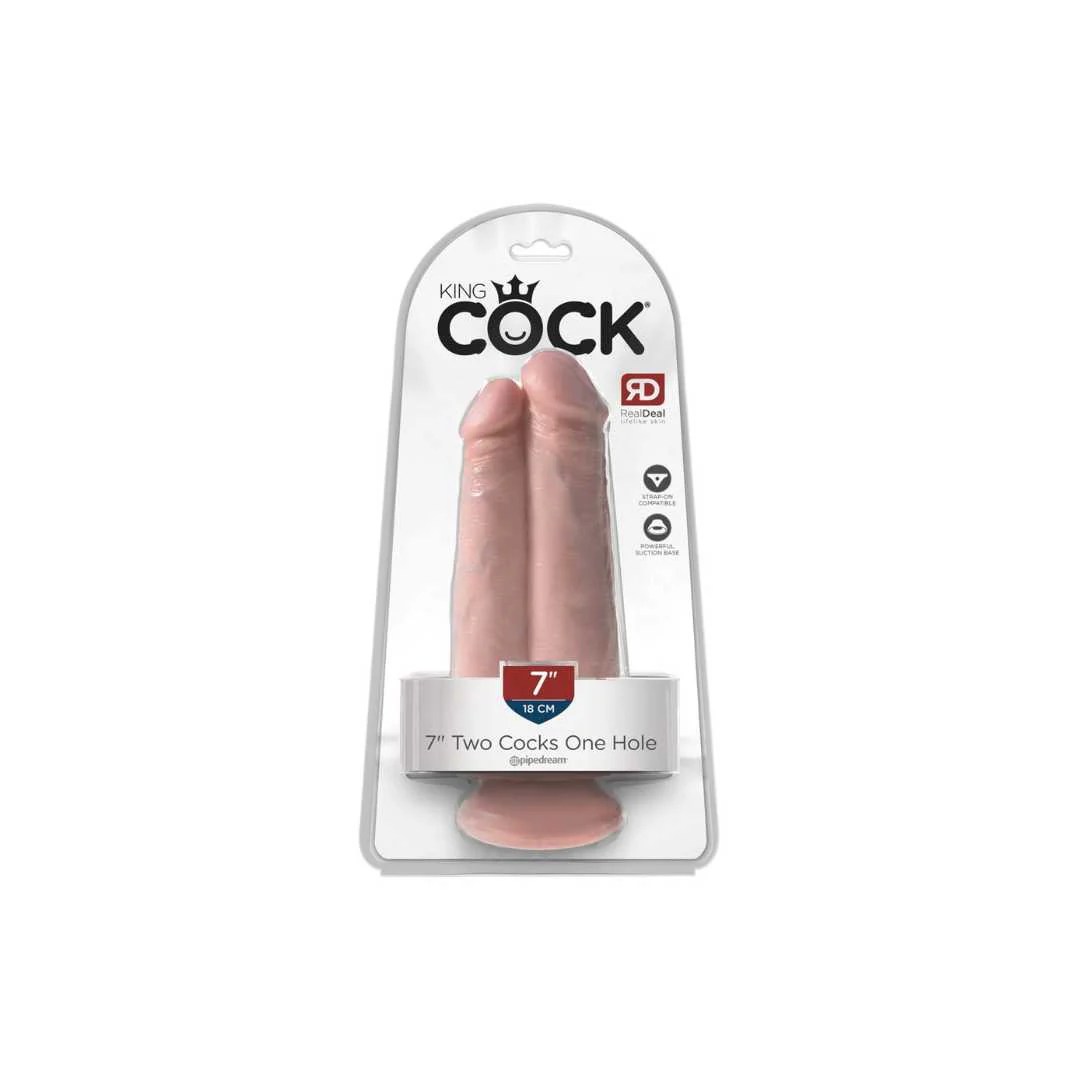 Doppeldildo „Two Cocks One Hole“ mit Saugfuß