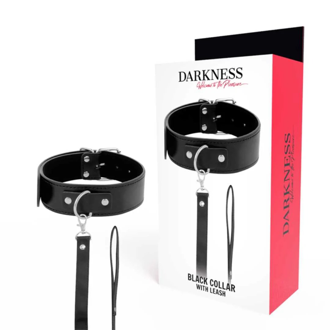 Breites Halsband mit Leine 