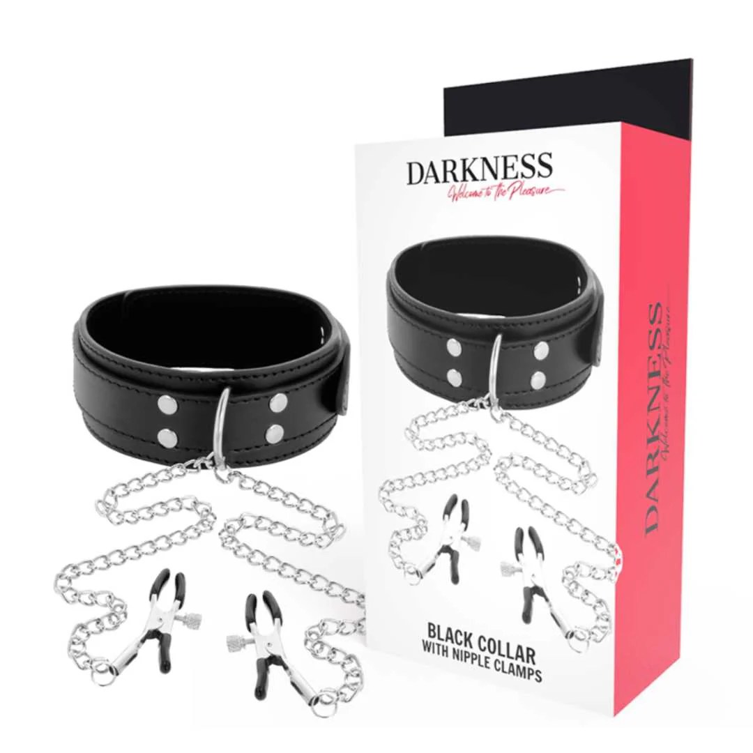 Halsband mit Metall-Nippelklammern