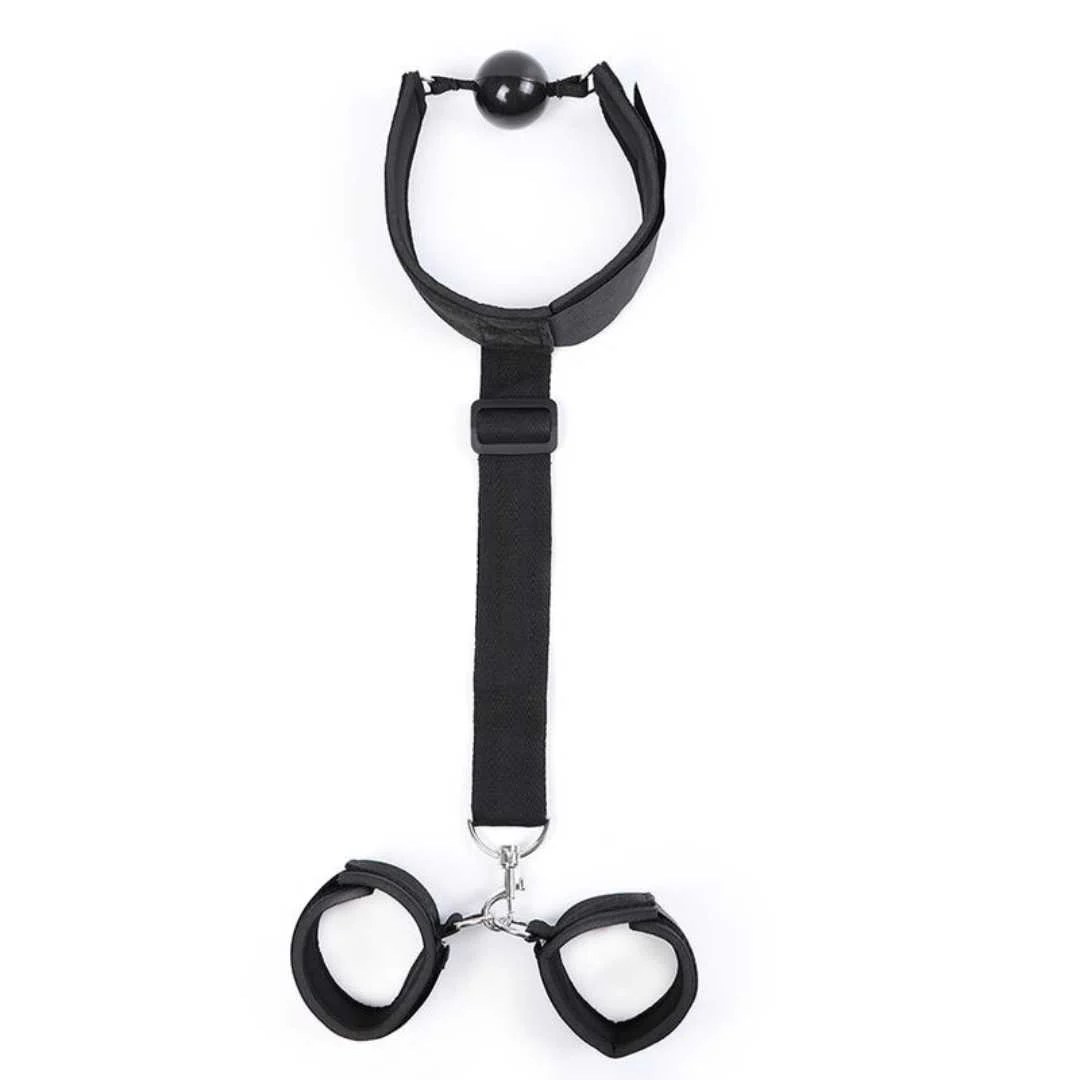 Bondage-Set: Knebel mit Handfesseln