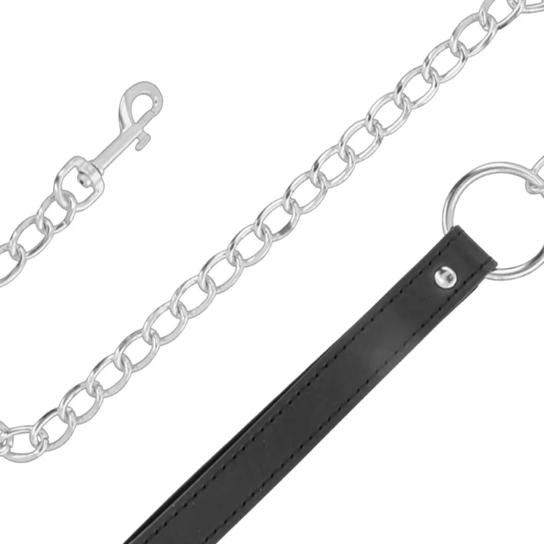 Gepolstertes Halsband mit Leine