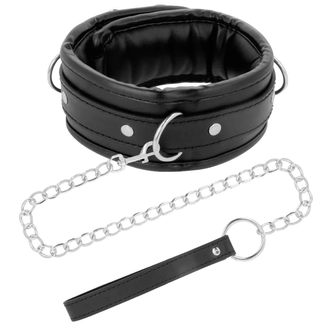Gepolstertes Halsband mit Leine