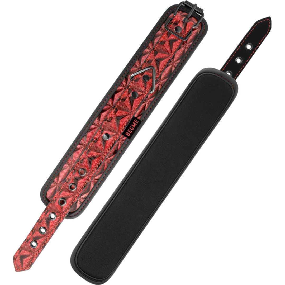 Handfesseln mit Kette in rot-schwarz Optik