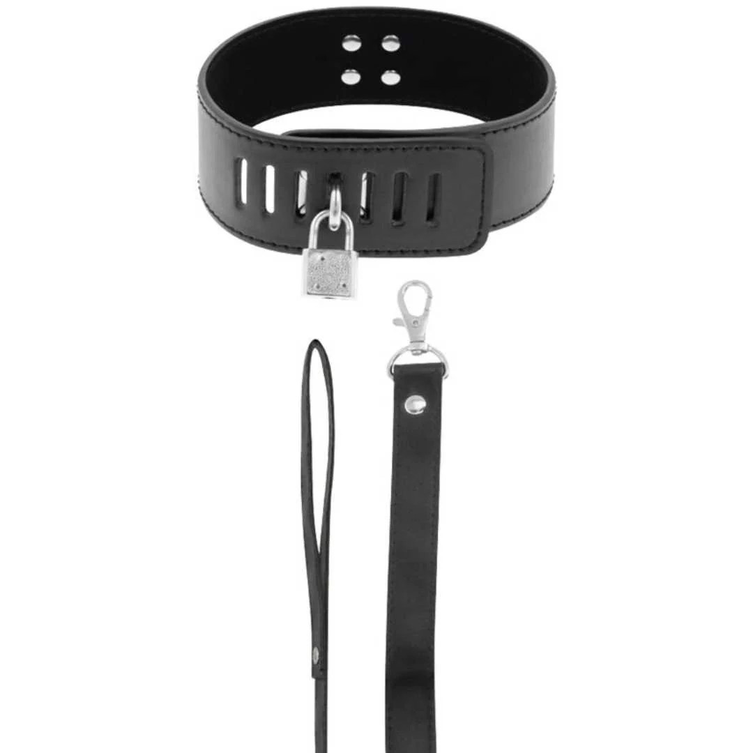 Halsband mit Schloss und Leine