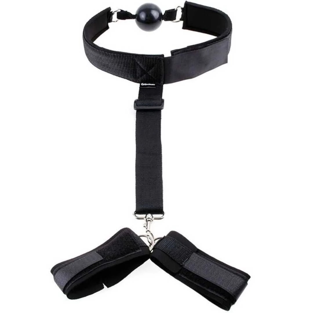 Bondage-Set: Knebel mit Handfesseln