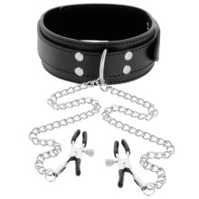 Halsband mit Metall-Nippelklammern Halsband mit Metall-Nippelklammern
