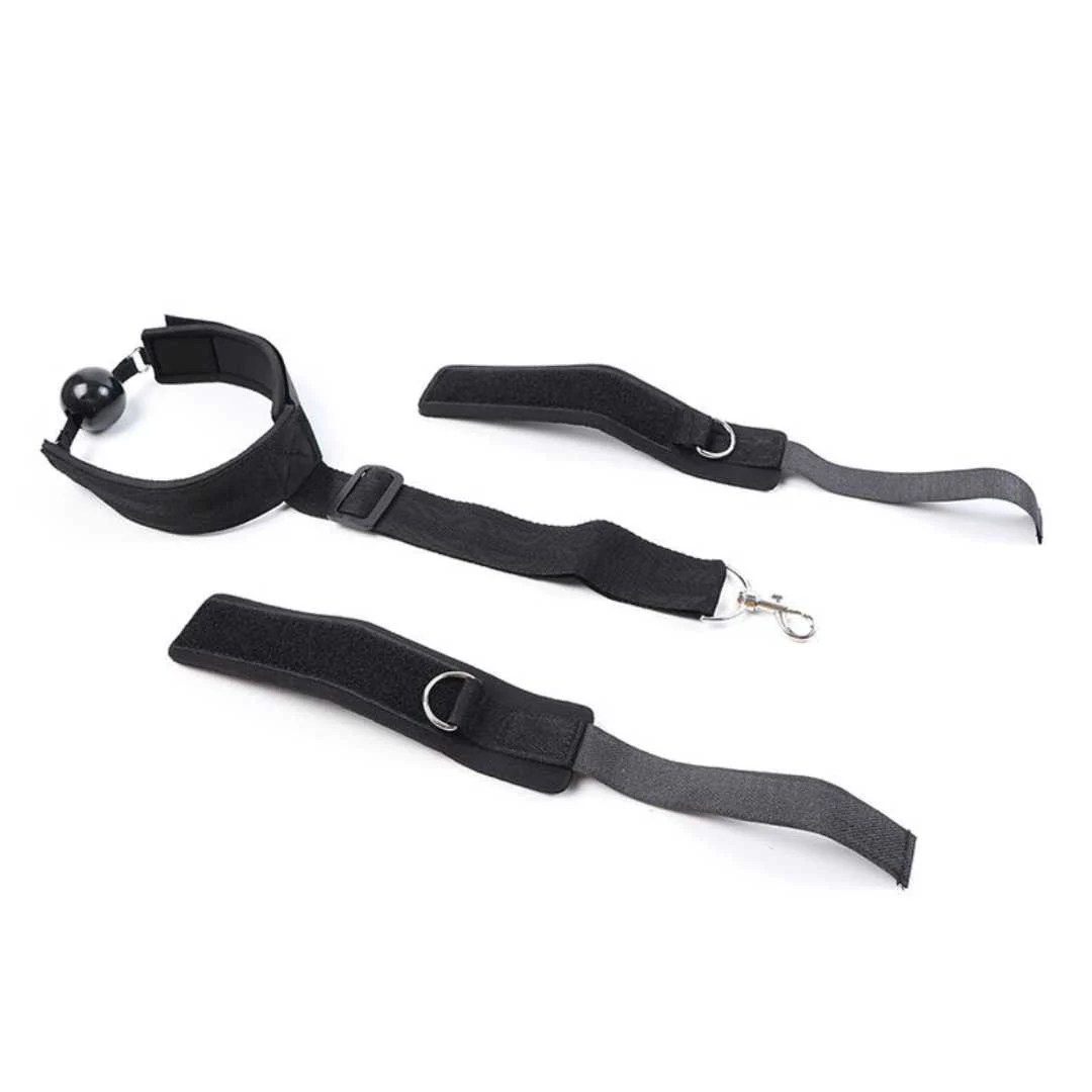 Bondage-Set: Knebel mit Handfesseln