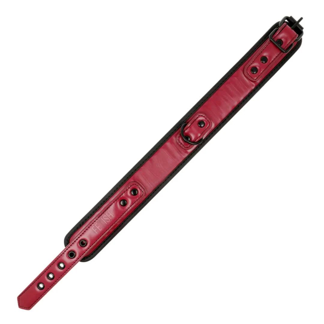 Rot-Schwarzes Halsband mit Leine