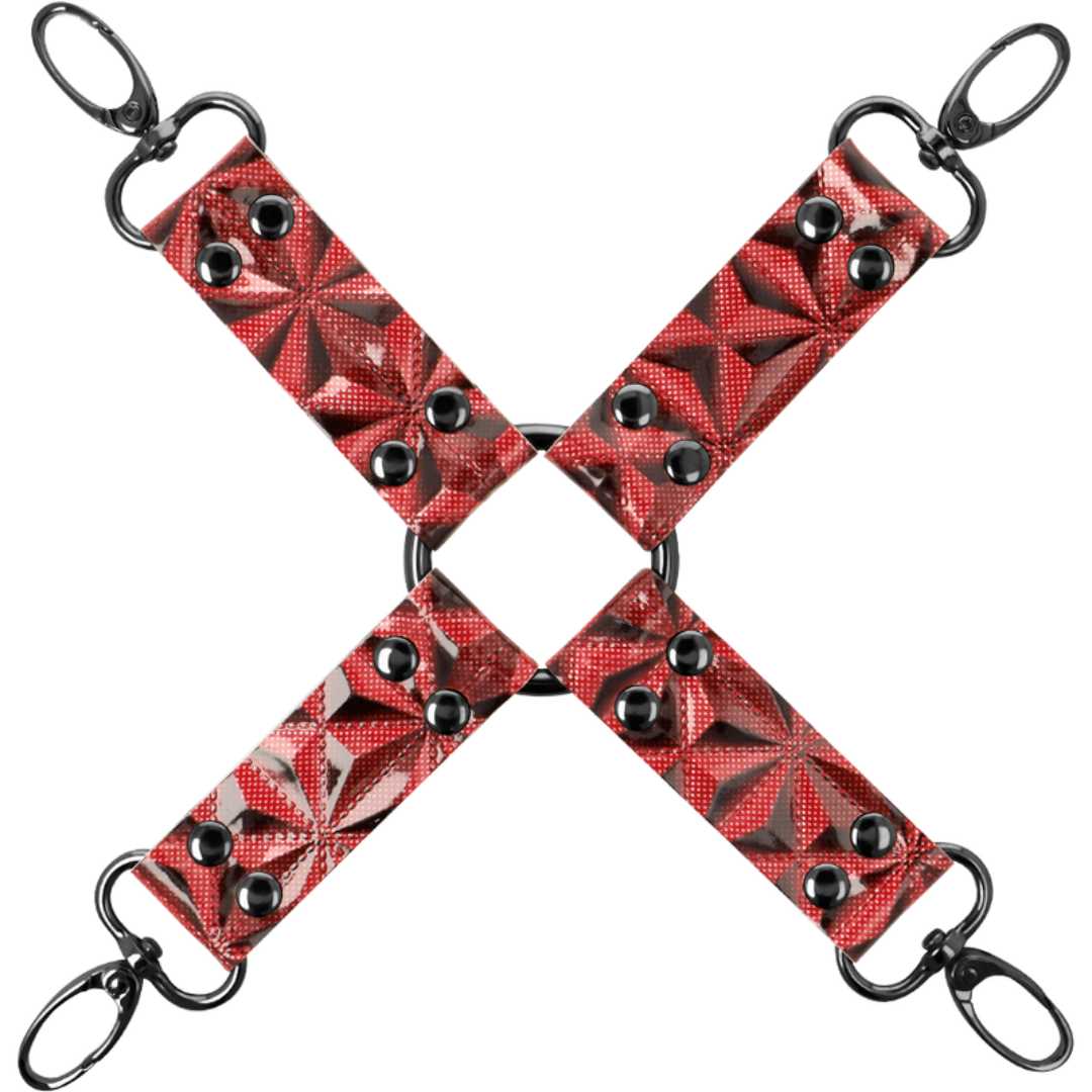 Fesselkreuz in rot-schwarz Optik