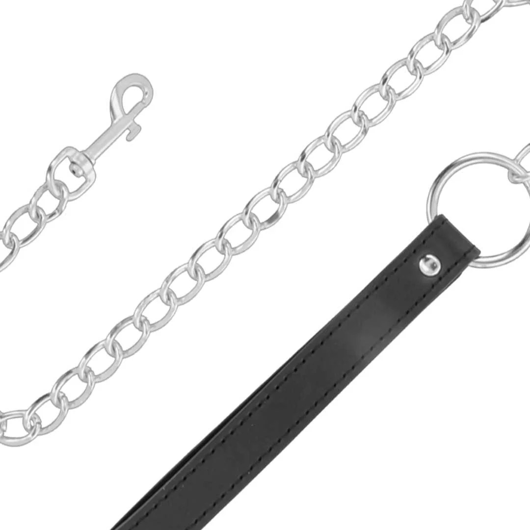 Gepolstertes Halsband mit Leine