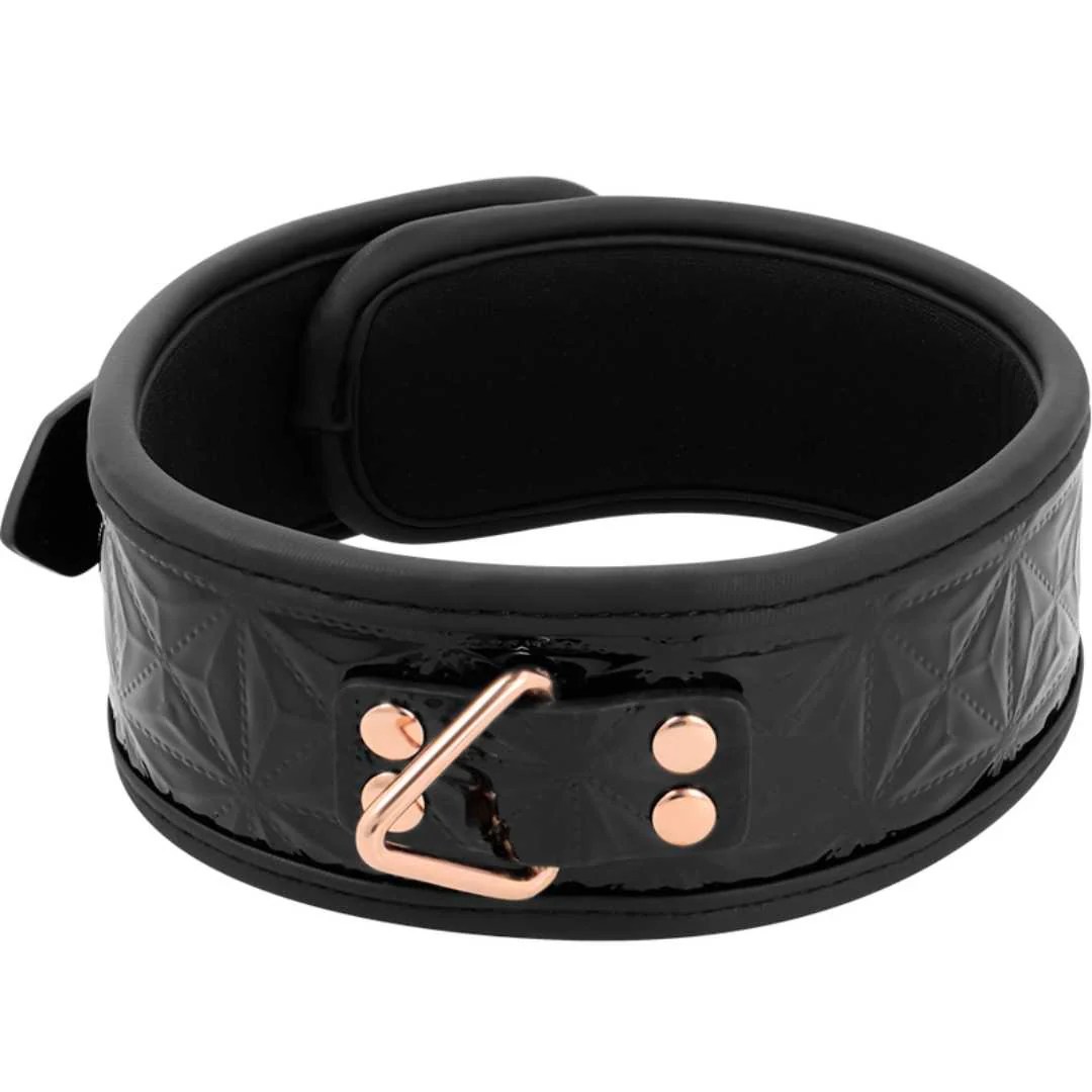 Halsband mit Rosé-Gold Details und Leine