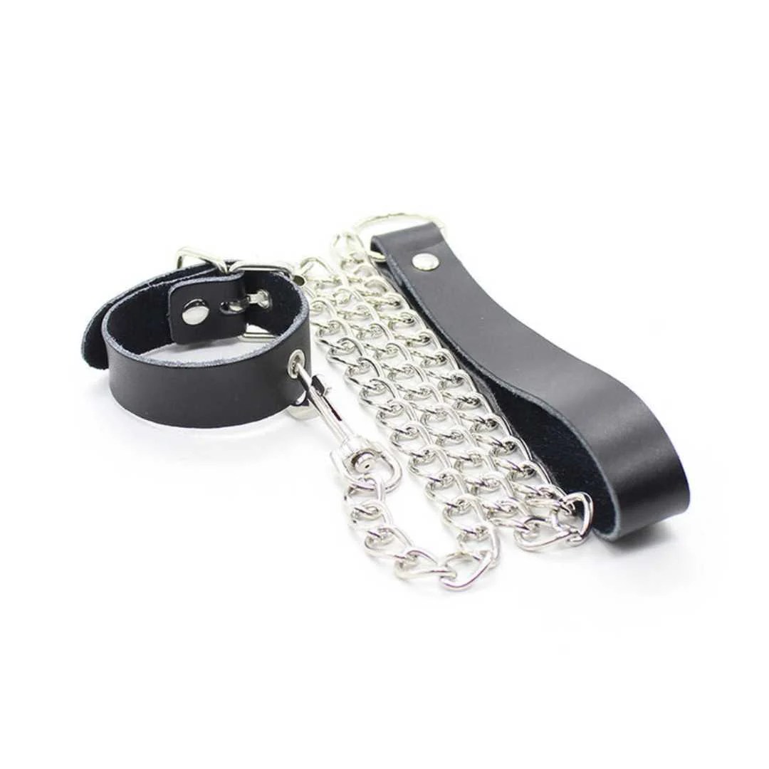 Leder-Penisband mit Leine