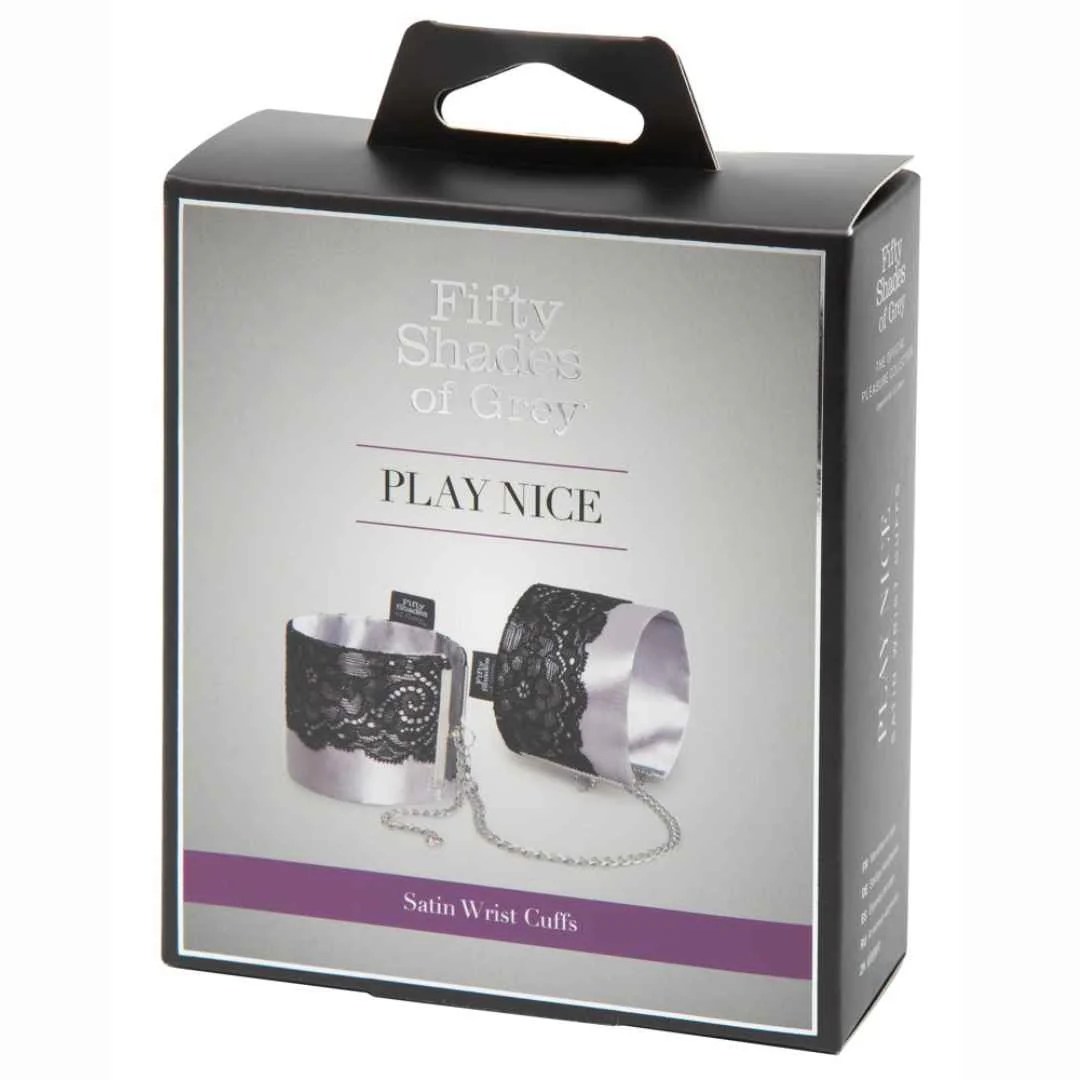 Handschellen „Play Nice Satin & Lace Wrist Cuffs“