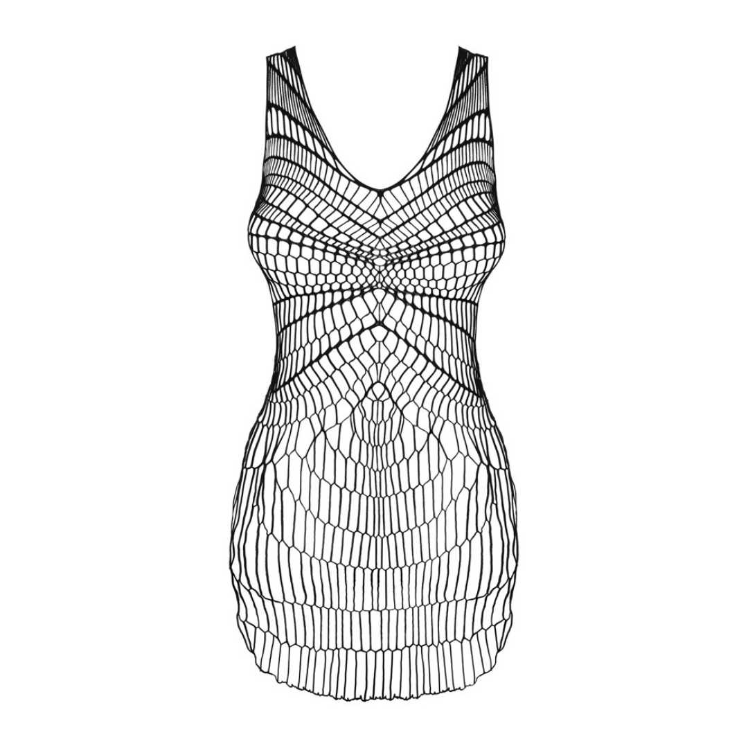 Grobmaschiges Netzkleid mit geometrischem Muster