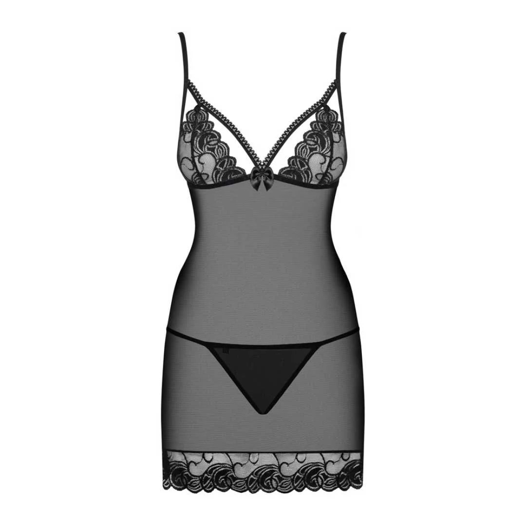 Negligé plus String „Wonderia“ mit stylischen Riemchen