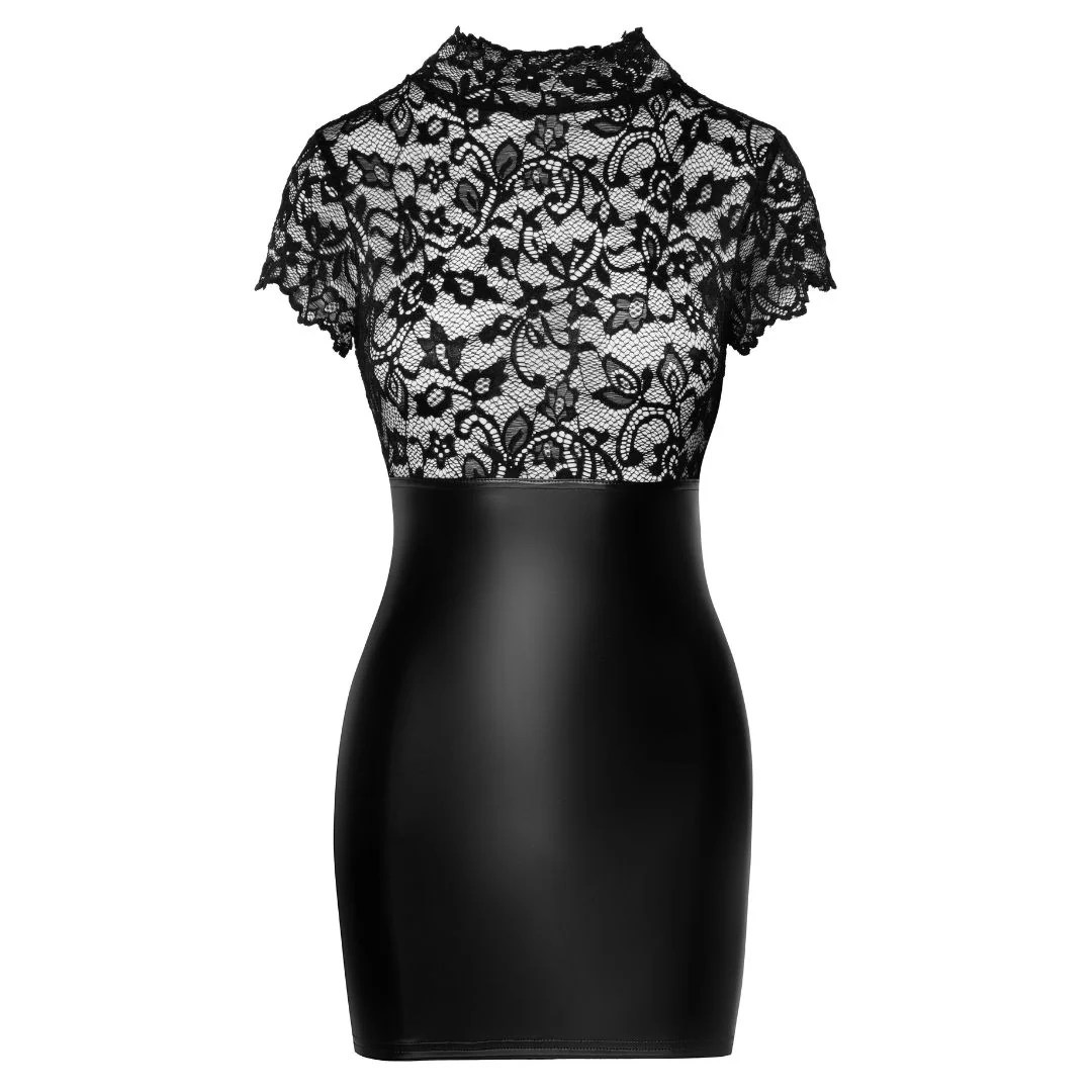 Kleid aus Spitze und Powerwetlook
