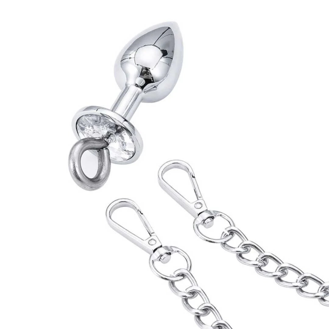 Handschellen mit Kette und Analplug