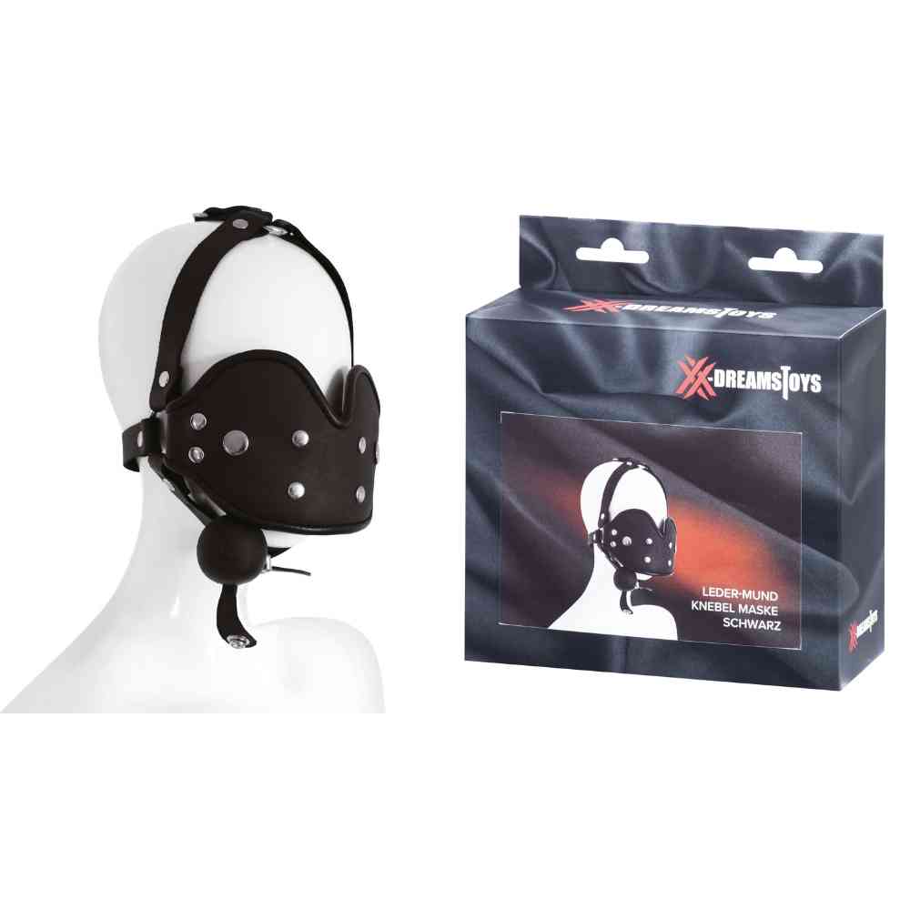Leder-Mundknebel mit Maske