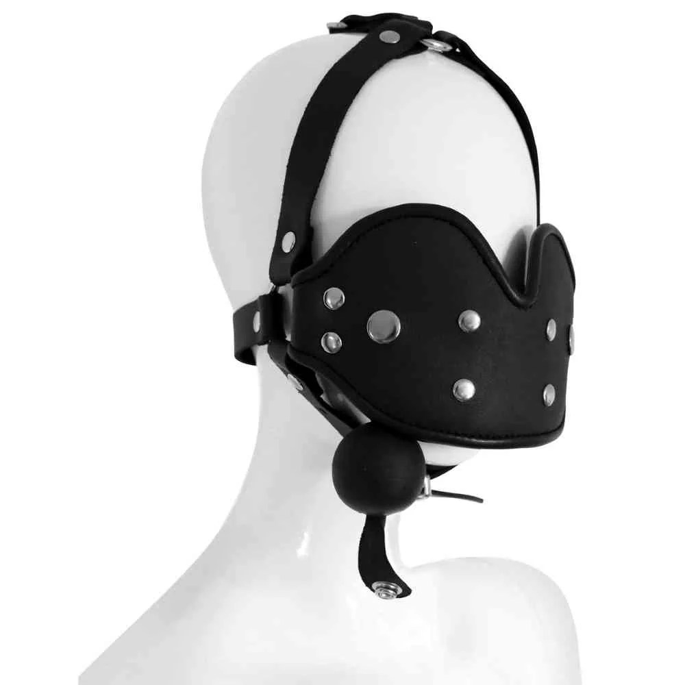 Leder-Mundknebel mit Maske
