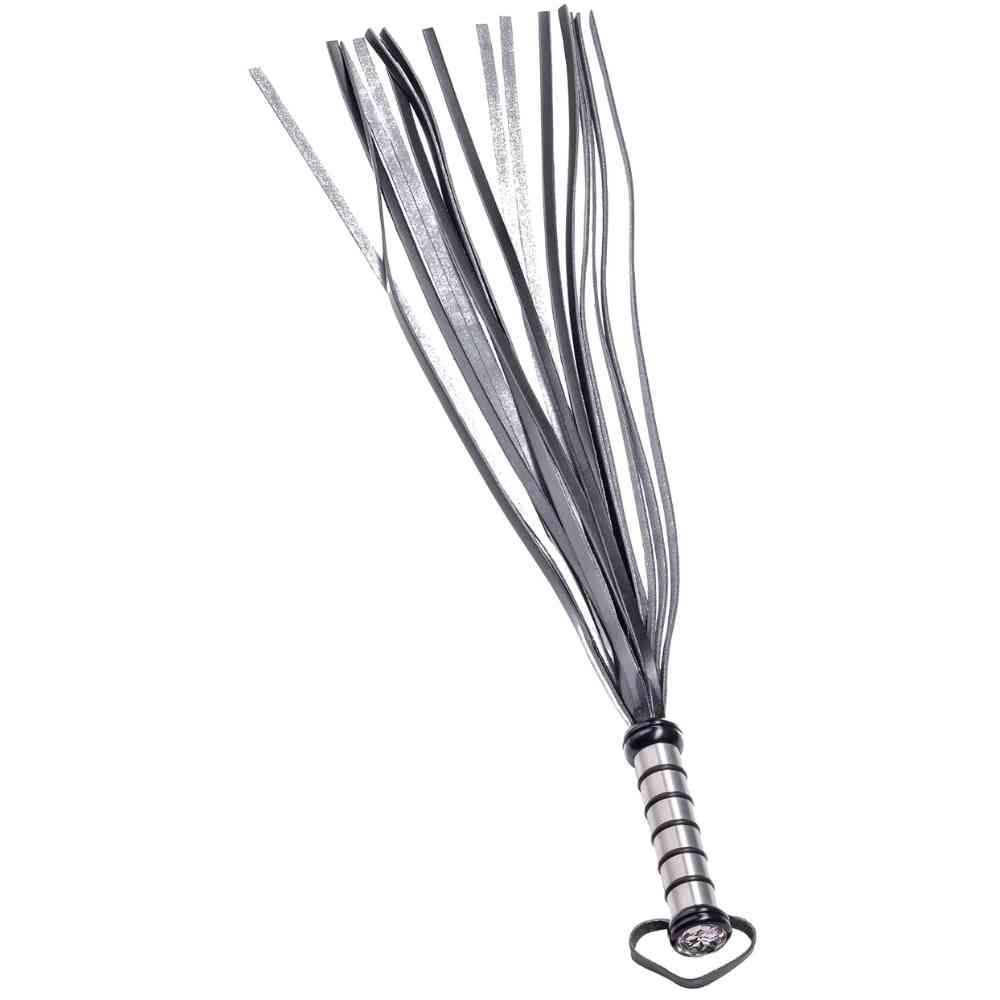 Leder Peitsche mit Alu-Griff