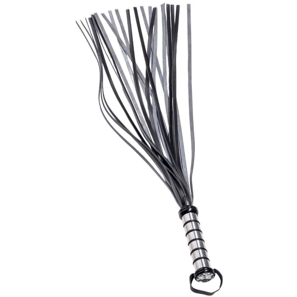 Leder Peitsche mit Alu-Griff